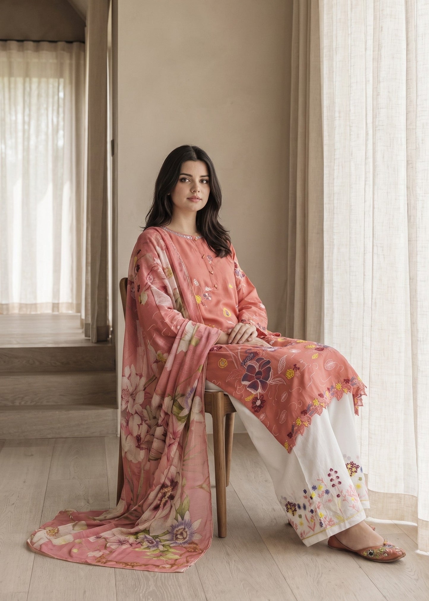 Embroidered Lawn Cotton 3 Piece Suit Online in Dubai DXB UAE Abudhabi Meena Bazaar