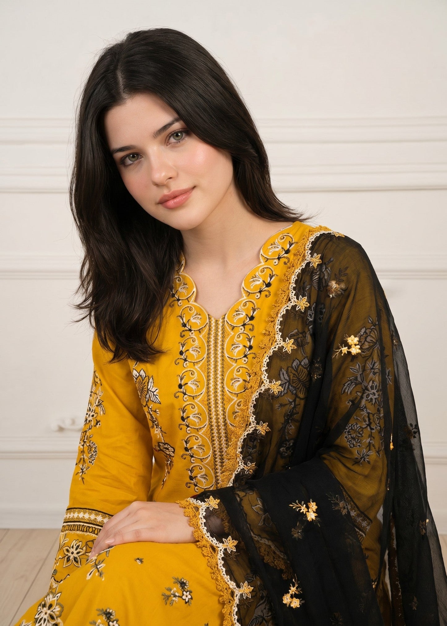 Embroidered Lawn Cotton Daily Wear Suit Online in Dubai UAE Abudhabi Ajman Sharjah