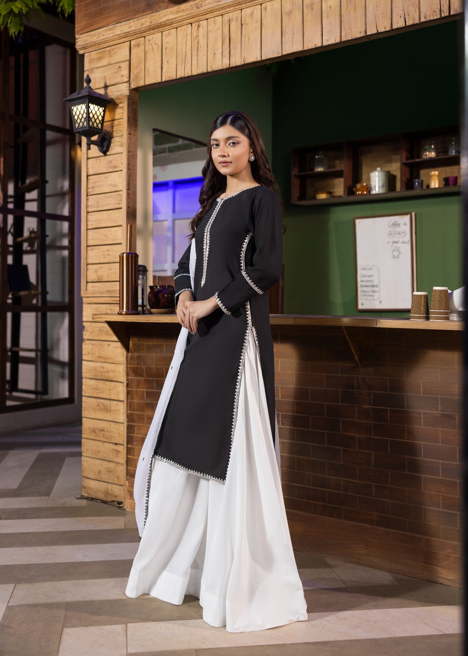 Embroidered Lawn Cotton Sharara Party Wear Online in Sri Lanka India Australia