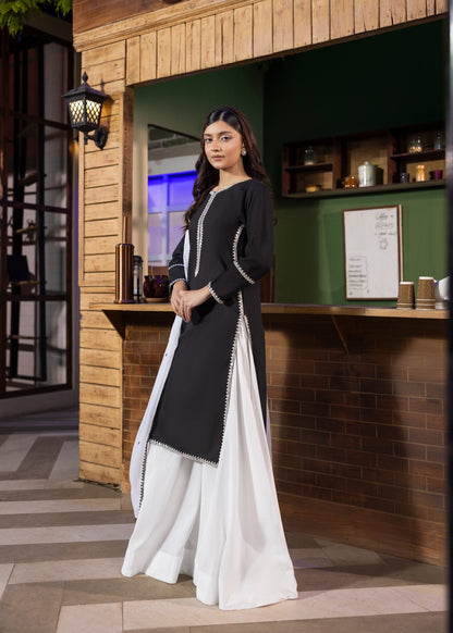 Embroidered Lawn Cotton Sharara Party Wear Online in Sri Lanka India Australia
