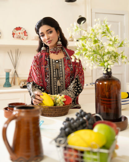 Embroidered Lawn Crimson Suit Online in Sri Lanka India Australia