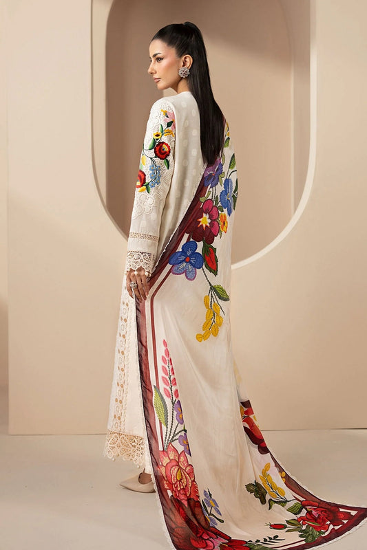 Embroidered Lawn Dress Material with Silk Duppata Online in Sri Lanka India Australia