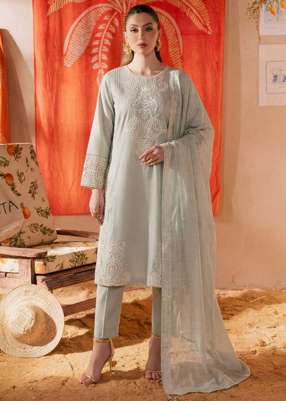 Embroidered Lawn Ivory Salwar Kameez Online in Dubai UAE Abudhabi Ajman Sharjah