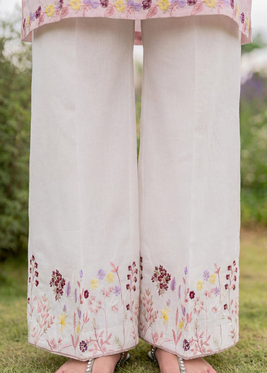 Embroidered Lawn Kurta Set Blush Pink Online in Sri Lanka India Australia