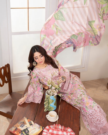 Embroidered Lawn Pakistani Suit Online in Dubai DXB UAE Abudhabi Meena Bazaar
