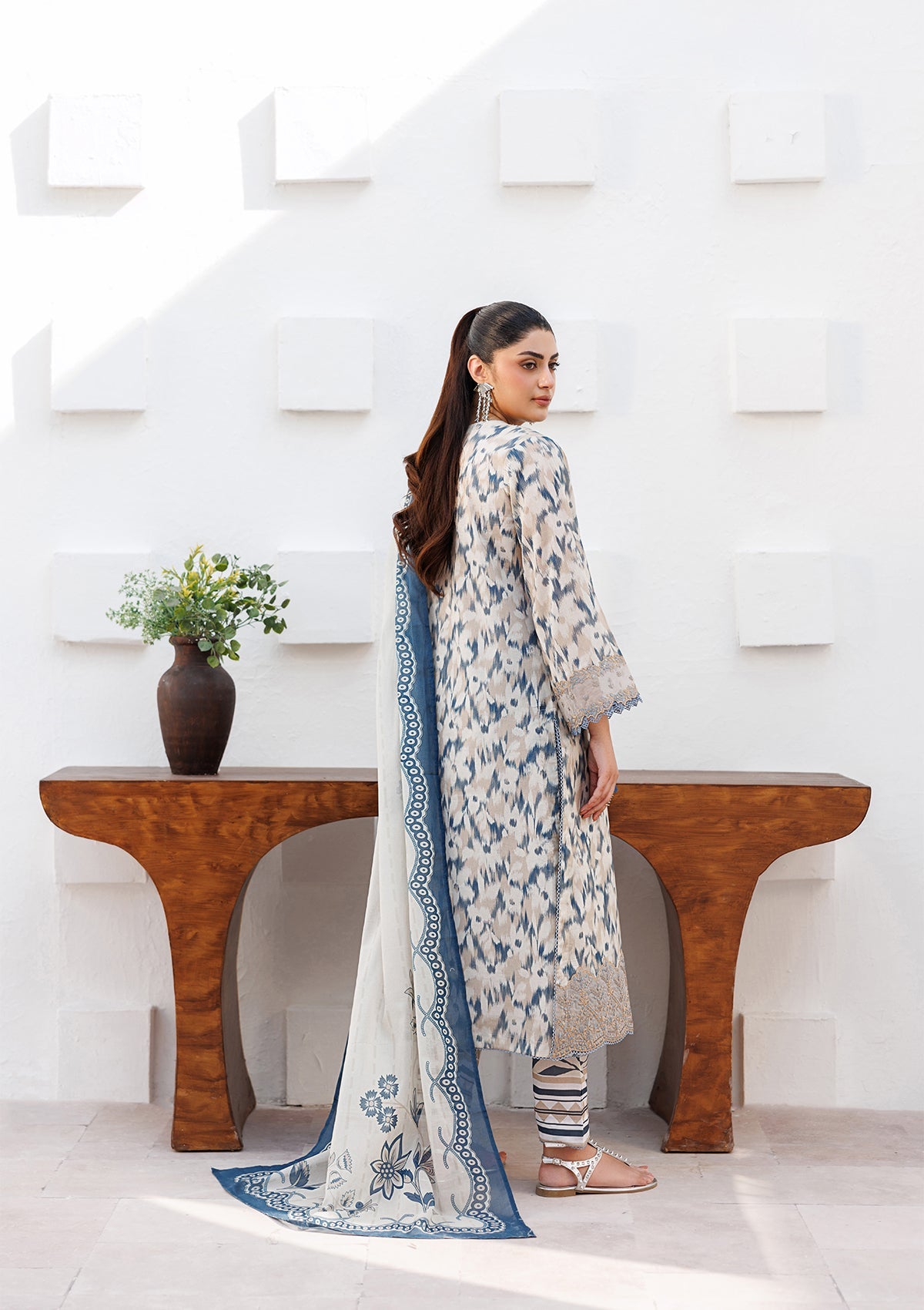 Embroidered Lawn Sky Blue Suit Online in Sri Lanka India Australia