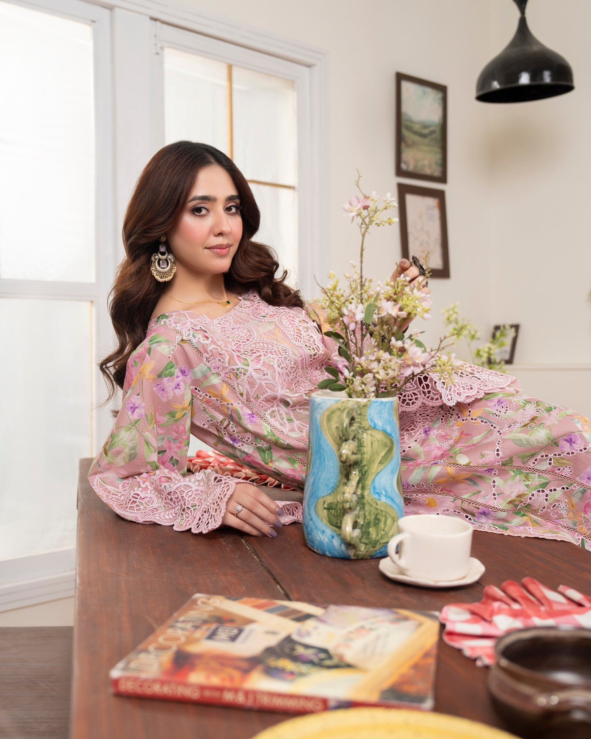 Embroidered Lawn Stitched Suit Online in Dubai UAE Abudhabi Ajman Sharjah