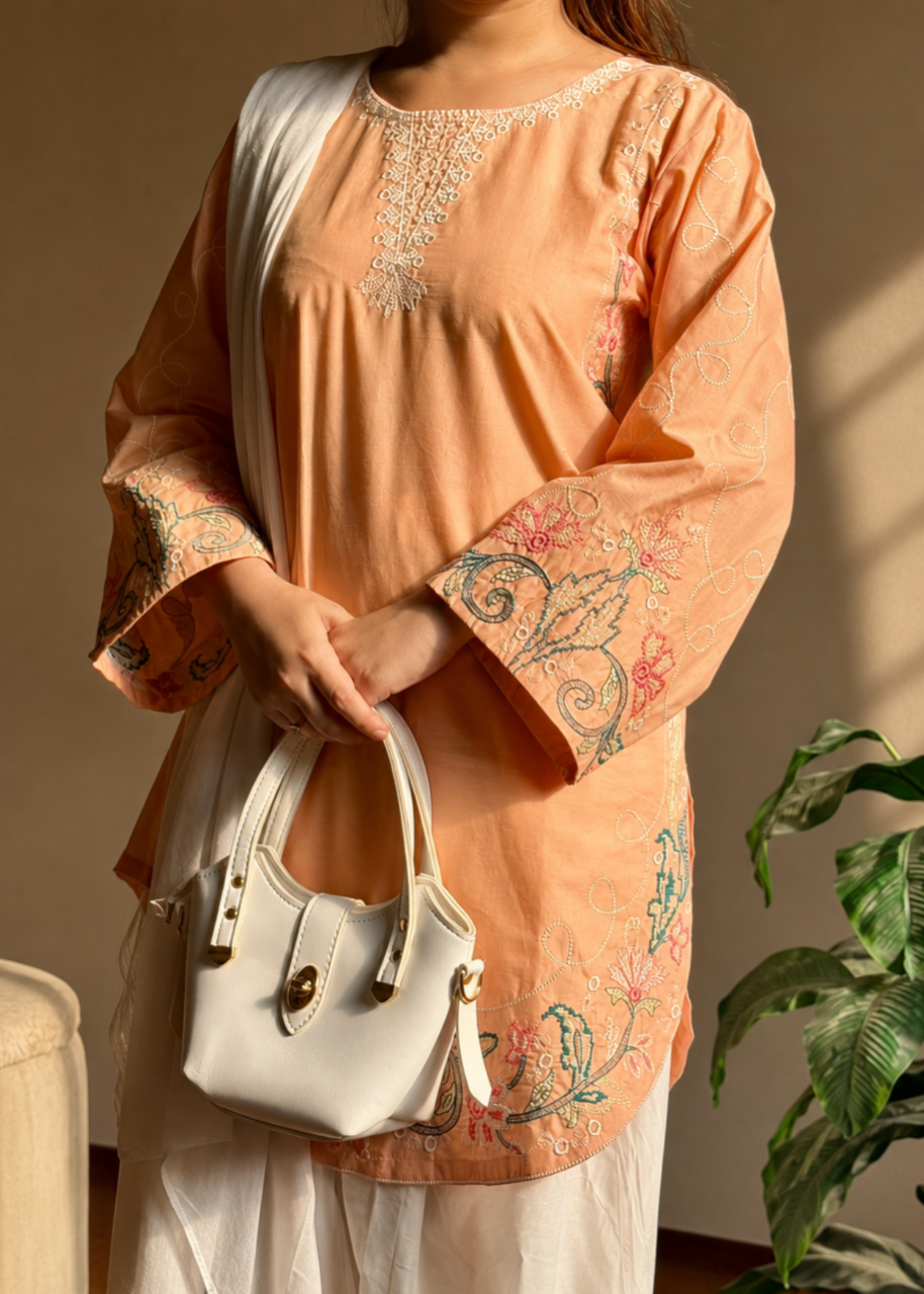 Embroidered Lawn Straight Cut Kurta Farshi Shalwar Online in Dubai DXB UAE Abudhabi Meena Bazaar