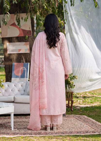 Embroidered Lawn Suit Tea Rose Pink Online in Dubai DXB UAE Abudhabi Meena Bazaar