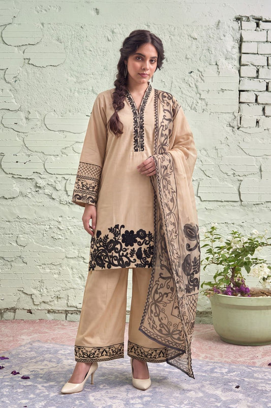 Embroidered Lawn Suit with Voile Dupatta Online in Dubai UAE Abudhabi Ajman Sharjah