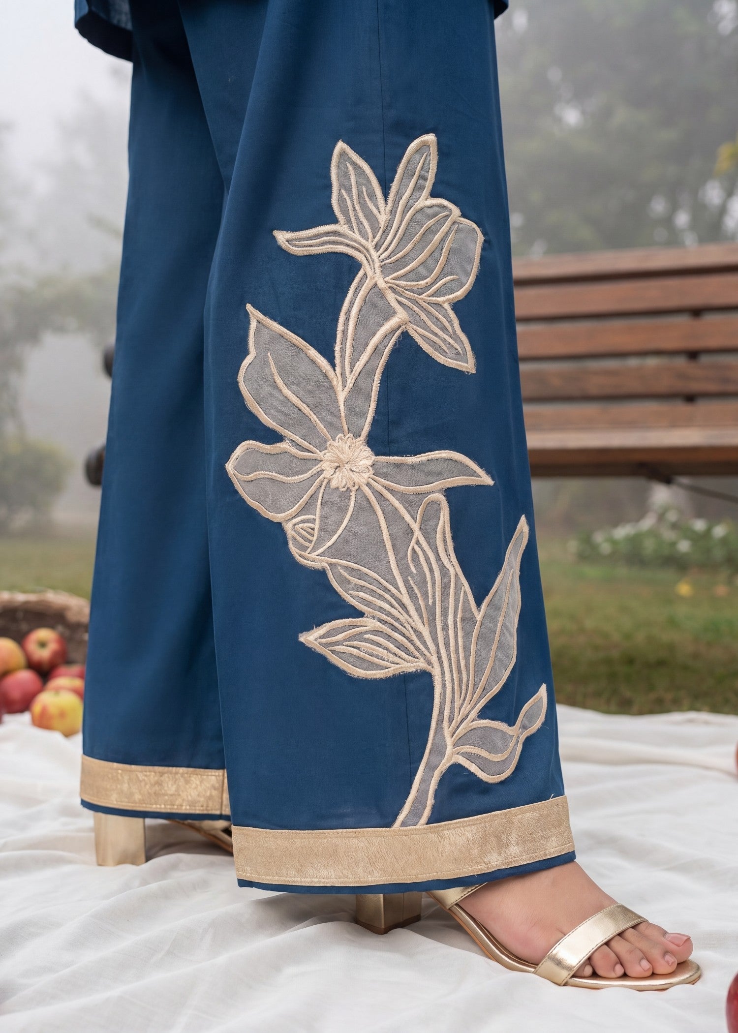 Embroidered Lawn Yale Blue Salwar Suit Online in Dubai DXB UAE Abudhabi Meena Bazaar