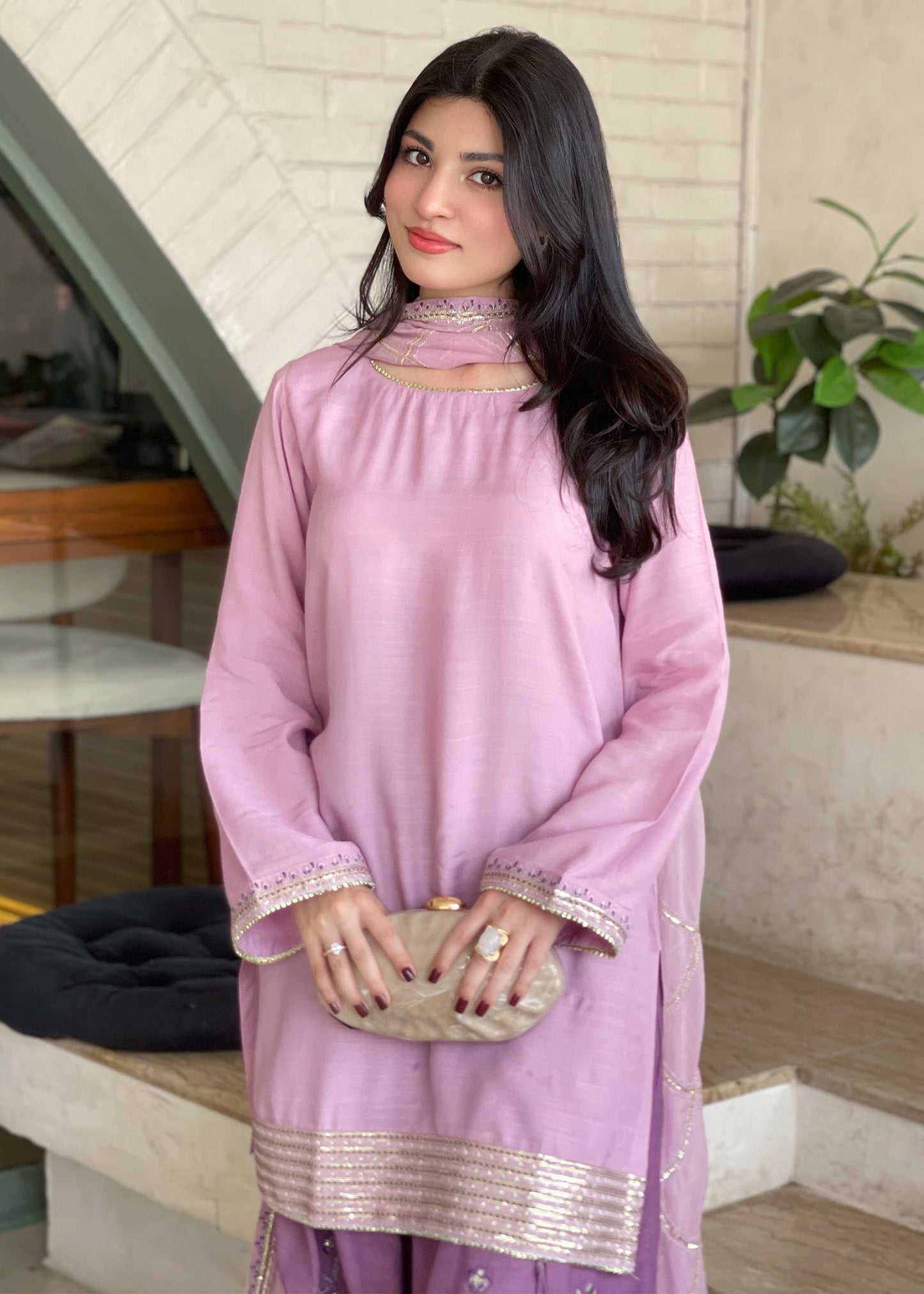 Embroidered Lilac Farshi Shalwar Partywear Outfit Online in Dubai UAE Abudhabi Ajman Sharjah