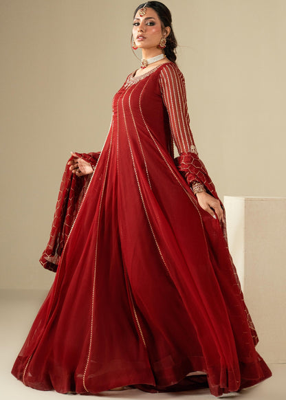 Embroidered Maroon Chiffon Kurta Set Online in Dubai DXB UAE Abudhabi Meena Bazaar