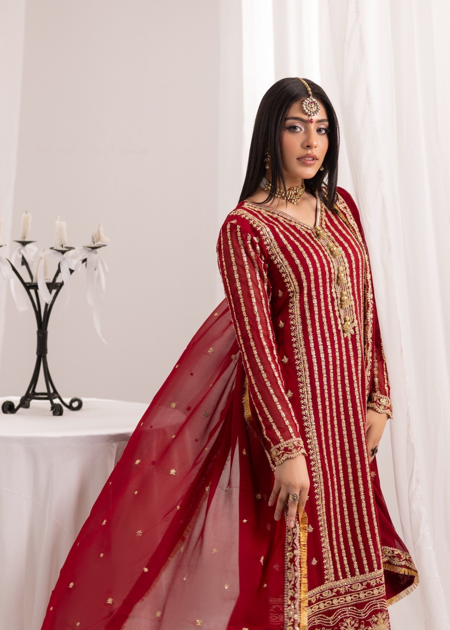 Embroidered Maroon Chiffon Pakistani Salwar Kameez Online in KSA Riyadh Saudi Arabia Oman Bahrain Qatar