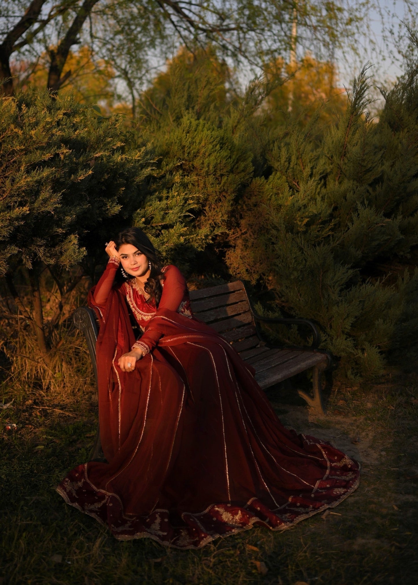 Embroidered Maroon Chiffon Partywear Suit Online in Dubai UAE Abudhabi Ajman Sharjah