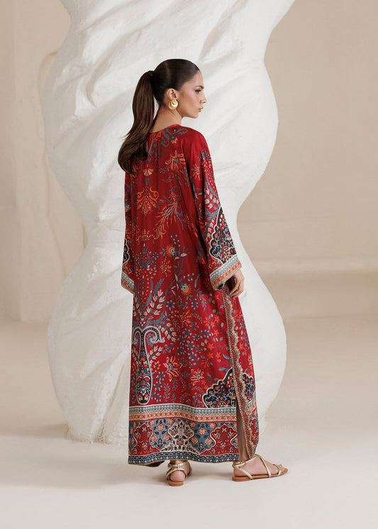 Embroidered Maroon Kaftan Gown Online in Sri Lanka India Australia
