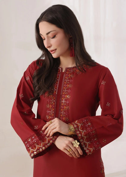 Embroidered Maroon Lawn Salwar Suit Online in Dubai DXB UAE Abudhabi Meena Bazaar