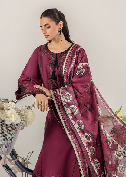 Embroidered Maroon Lawn Three Piece Suit Online in Dubai UAE Abudhabi Ajman Sharjah
