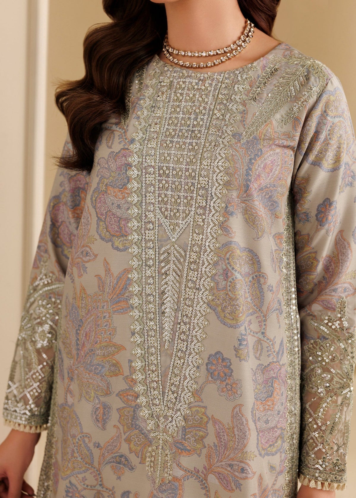 Embroidered Mint Green Blended Khaddar Ladies Salwar Kameez Online in UK USA Canada