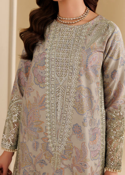 Embroidered Mint Green Blended Khaddar Ladies Salwar Kameez Online in UK USA Canada