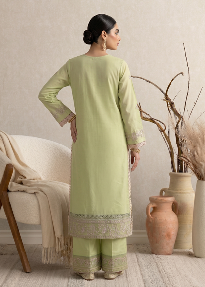 Embroidered Mint Green Cotton Ladies Suit Online in Dubai UAE Abudhabi Ajman Sharjah
