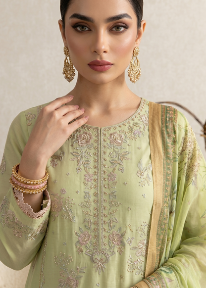 Embroidered Mint Green Cotton Pakistani Suit Online in KSA Riyadh Saudi Arabia Oman Bahrain Qatar