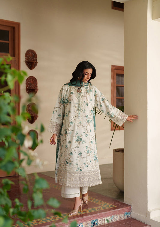 Embroidered Mint Green Lawn Pakistani Suit Online in Dubai DXB UAE Abudhabi Meena Bazaar