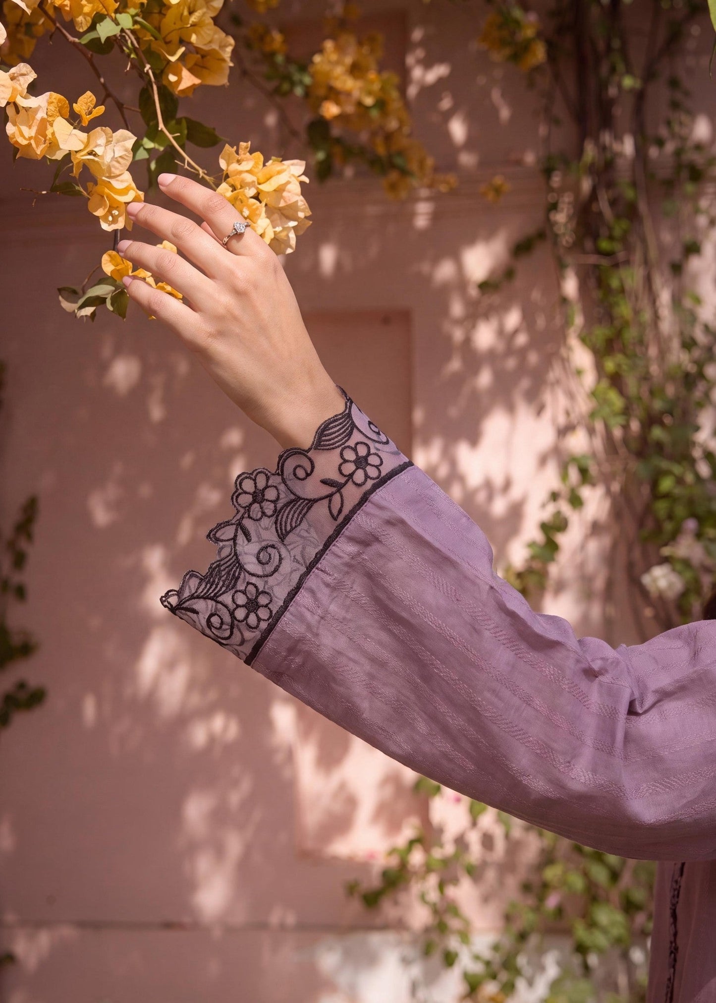 Embroidered Mulberry Textured Lawn 3 Piece Suit Online in Sri Lanka India Australia