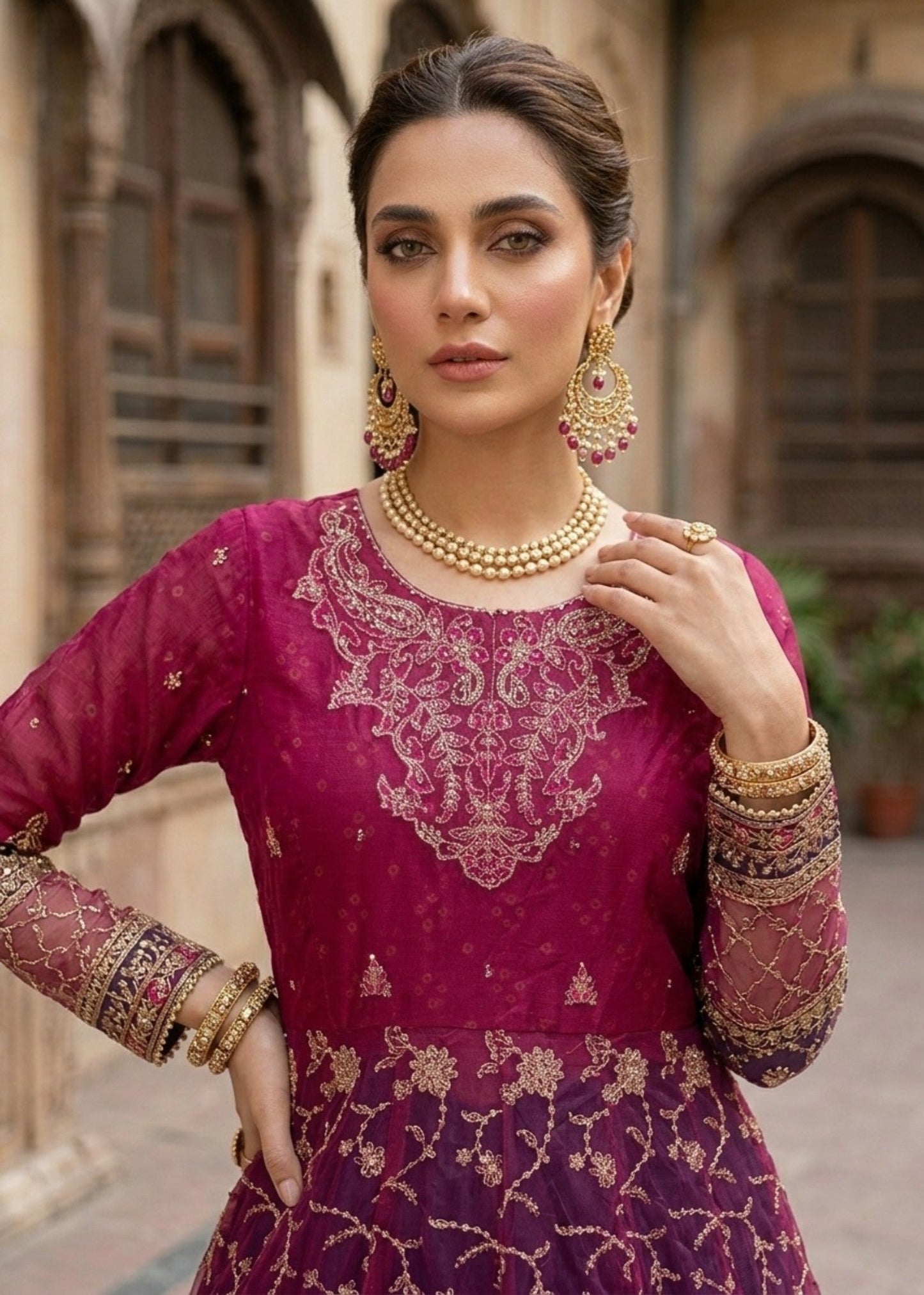 Embroidered Multi Chiffon Pakistani Suit Online in Dubai UAE Abudhabi Ajman Sharjah