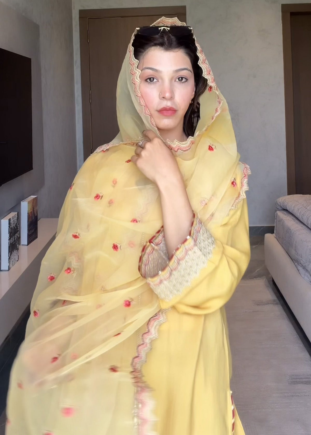 Embroidered Multi Raw Silk Farshi Shalwar with Tilla Work Online in Dubai DXB UAE Abudhabi Meena Bazaar