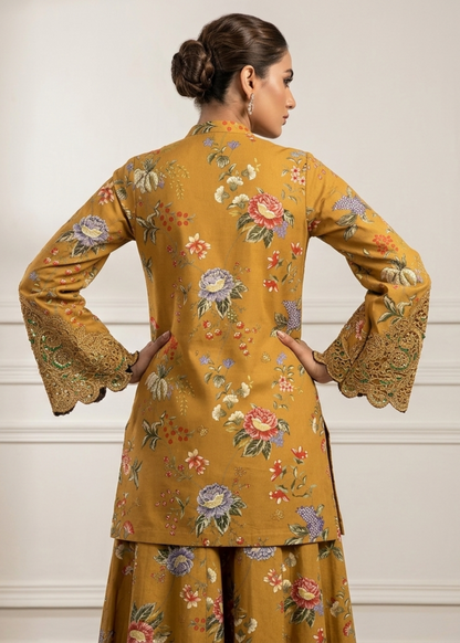 Embroidered Mustard Lawn Festive Suit Online in Sri Lanka India Australia