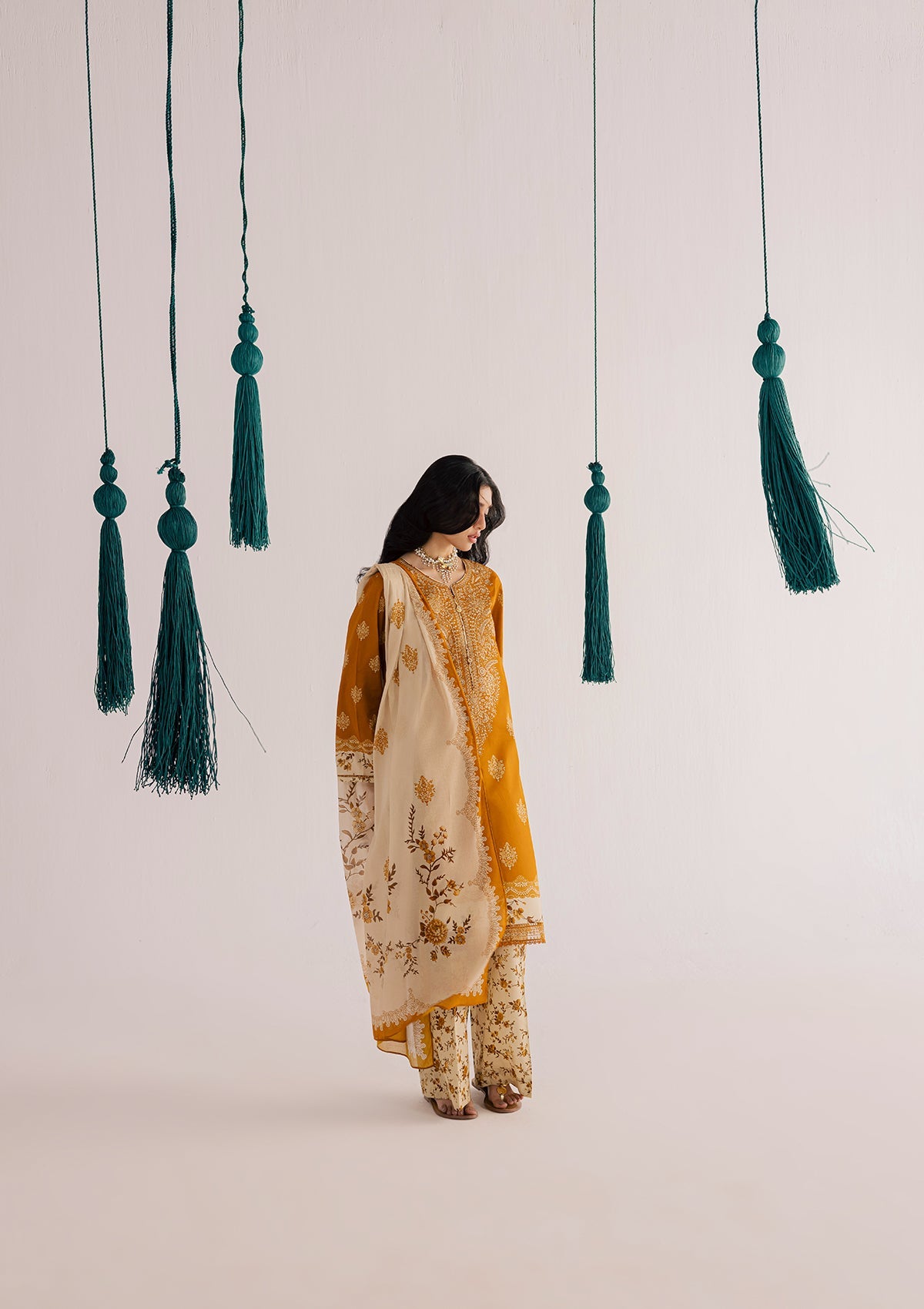 Embroidered Mustard Lawn Ladies Suit Online in Sri Lanka India Australia