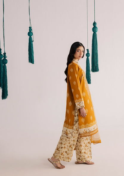 Embroidered Mustard Lawn Suit for Women Online in Dubai DXB UAE Abudhabi Meena Bazaar