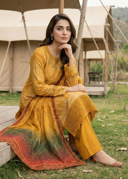 Embroidered Mustard Straight Kurta with Culottes Online in Sri Lanka India Australia