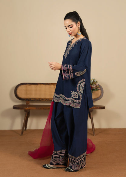 Embroidered Navy Blue Cotton Salwar Suit Online in Dubai DXB UAE Abudhabi Meena Bazaar