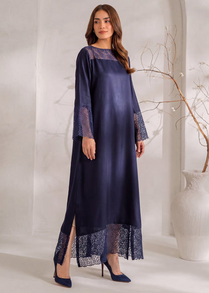 Embroidered Navy Blue Dhanak Kaftan Online in Dubai DXB UAE Abudhabi Meena Bazaar