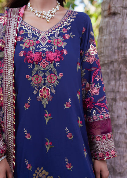 Embroidered Navy Blue Lawn Party Wear Suit Online in Sri Lanka India Australia