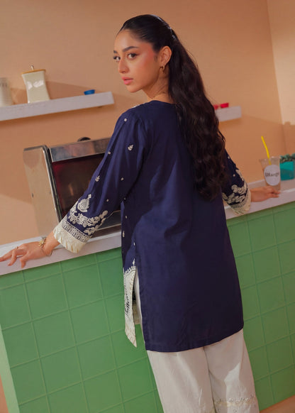 Embroidered Navy Blue Lawn Salwar Kameez Online in Dubai DXB UAE Abudhabi Meena Bazaar