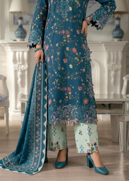 Embroidered Navy Blue Lawn Suit for Women Online in UK USA Canada