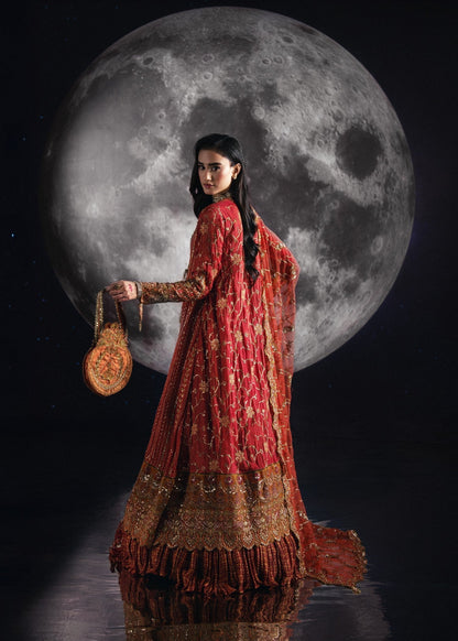 Embroidered Net Dupatta Lehenga Set Online in KSA Riyadh Saudi Arabia Oman Bahrain Qatar