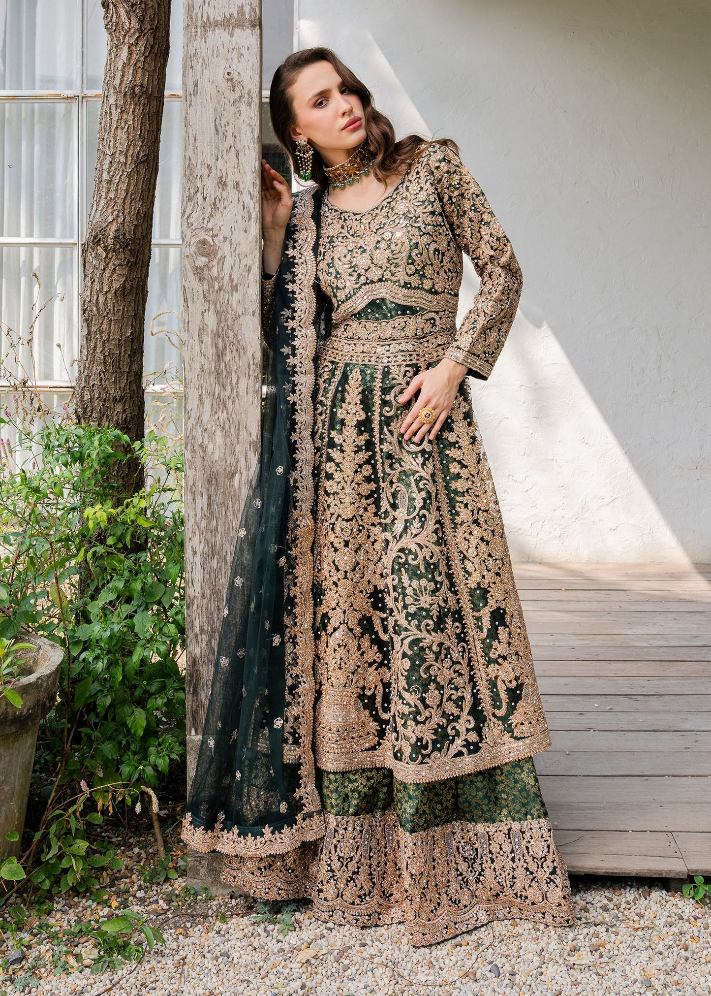 Embroidered Net Emerald Green Salwar Kameez Online in KSA Riyadh Saudi Arabia Oman Bahrain Qatar