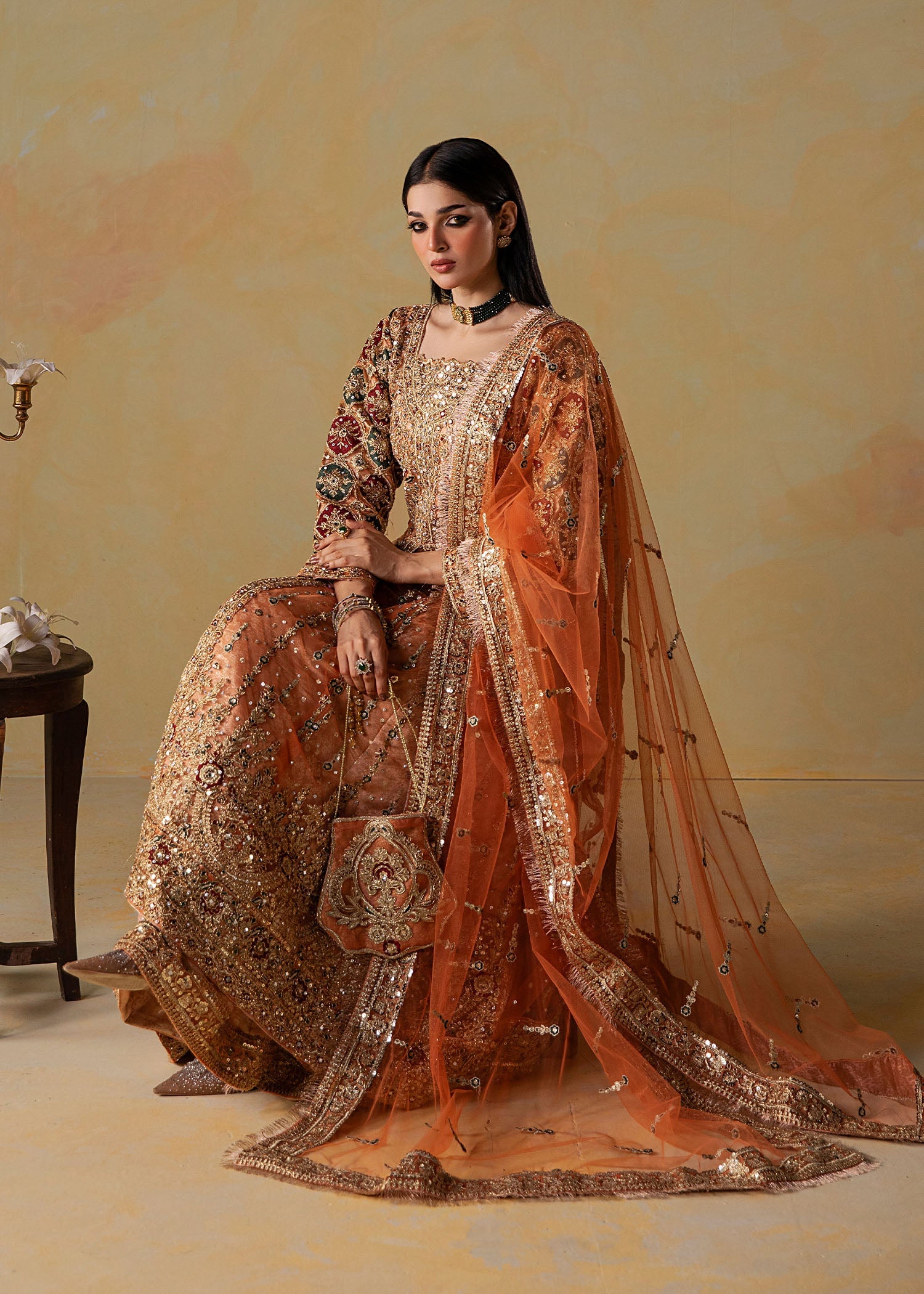 Embroidered Net Maxi for Wedding Guest Online in Dubai UAE Abudhabi Ajman Sharjah