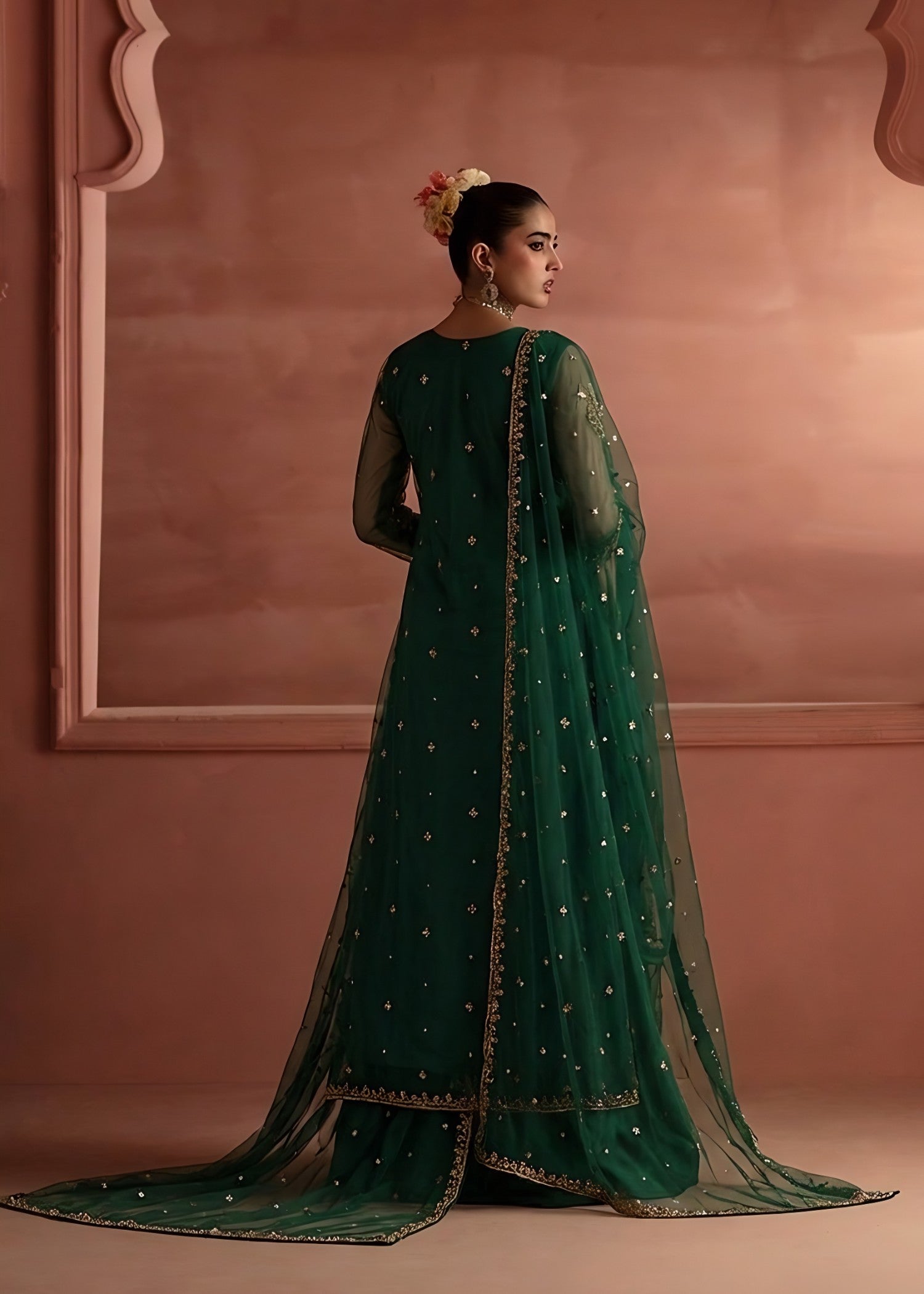 Embroidered Net Sharara for Women Online in Dubai DXB UAE Abudhabi Meena Bazaar