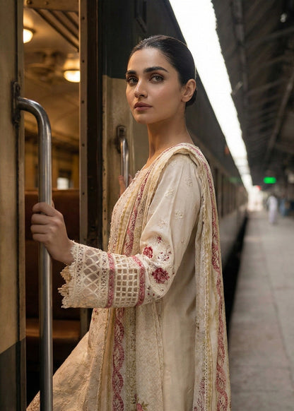 Embroidered Off White Lawn Kurta Pajama Online in Dubai UAE Abudhabi Ajman Sharjah