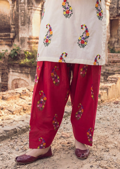 Embroidered Off-White Lawn Pakistani Suit Online in Sri Lanka India Australia