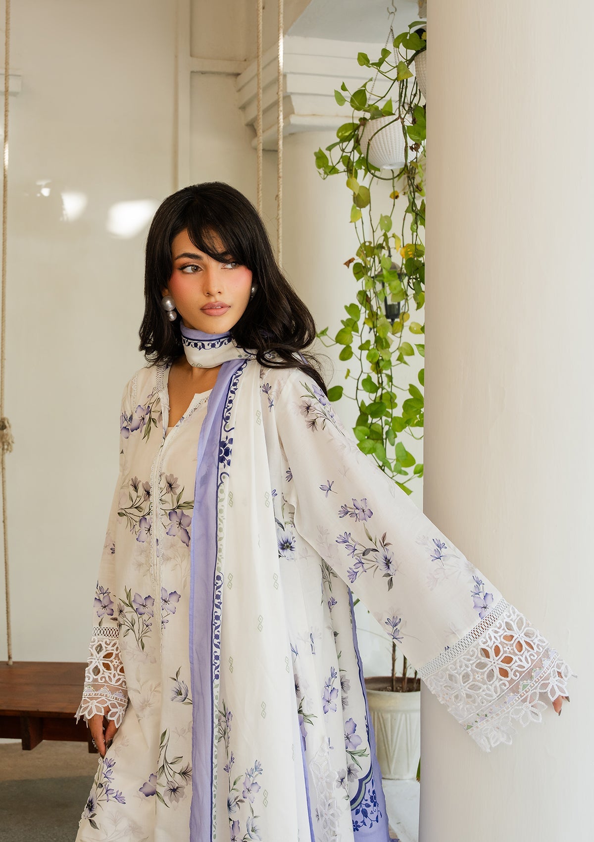 Embroidered Off-White Lawn Salwar Kameez Online in KSA Riyadh Saudi Arabia Oman Bahrain Qatar