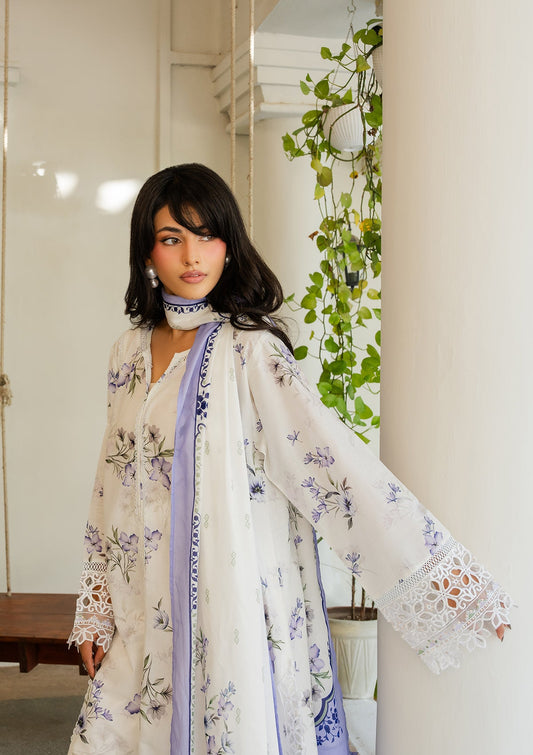 Embroidered Off-White Lawn Salwar Kameez Online in KSA Riyadh Saudi Arabia Oman Bahrain Qatar