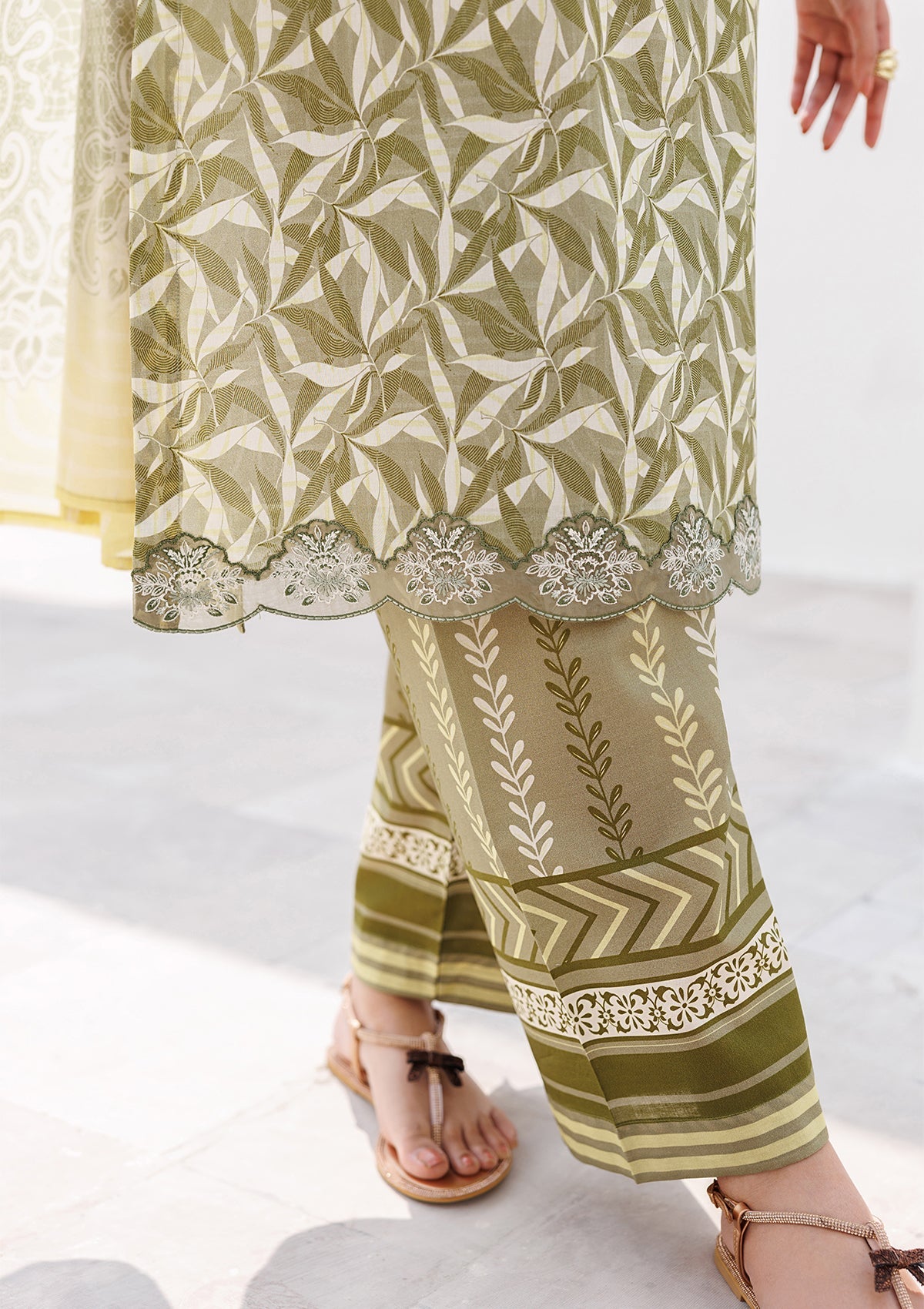 Embroidered Olive Green Lawn Suit for Women Online in UK USA Canada
