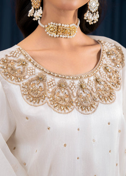 Embroidered Organza Dupatta Raw Silk Trouser Set Online in Sri Lanka India Australia