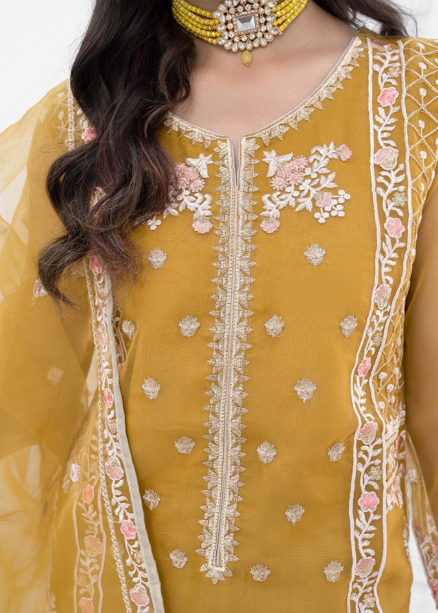 Embroidered Organza Dupatta Suit Online in Sri Lanka India Australia